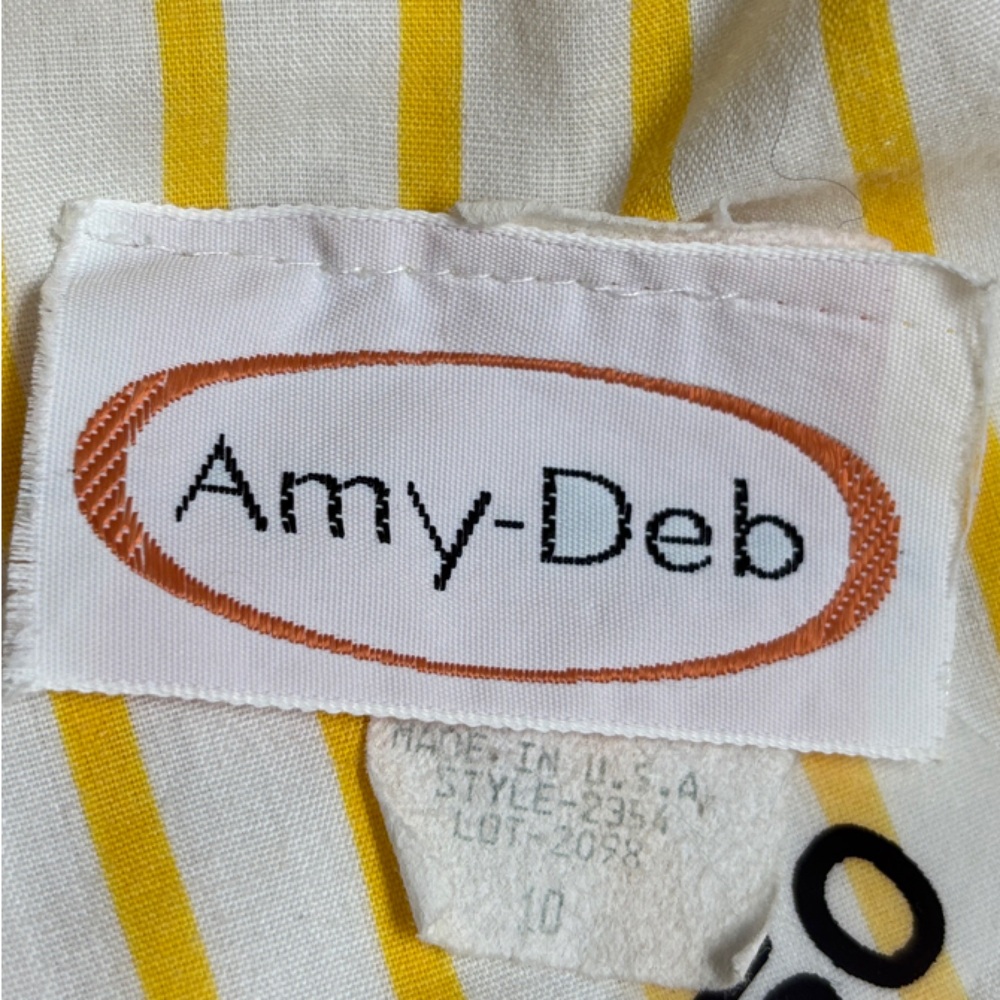 Vintage 60’s Yellow Striped Midi Dress - Picture 15 of 16